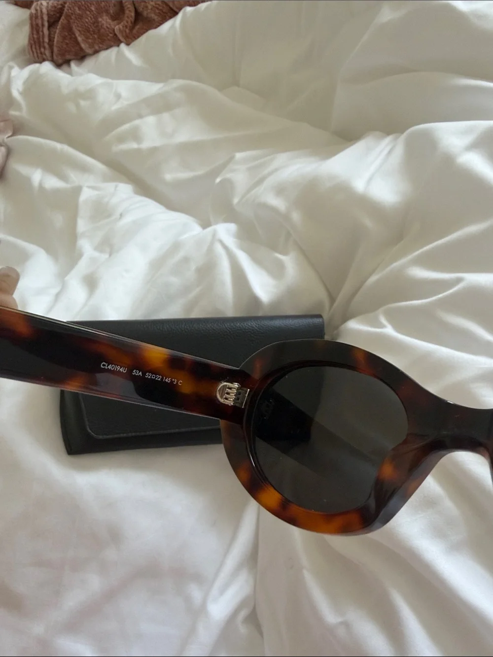 Celine Tortoiseshell Sunglasses with Gold Double-C Logo